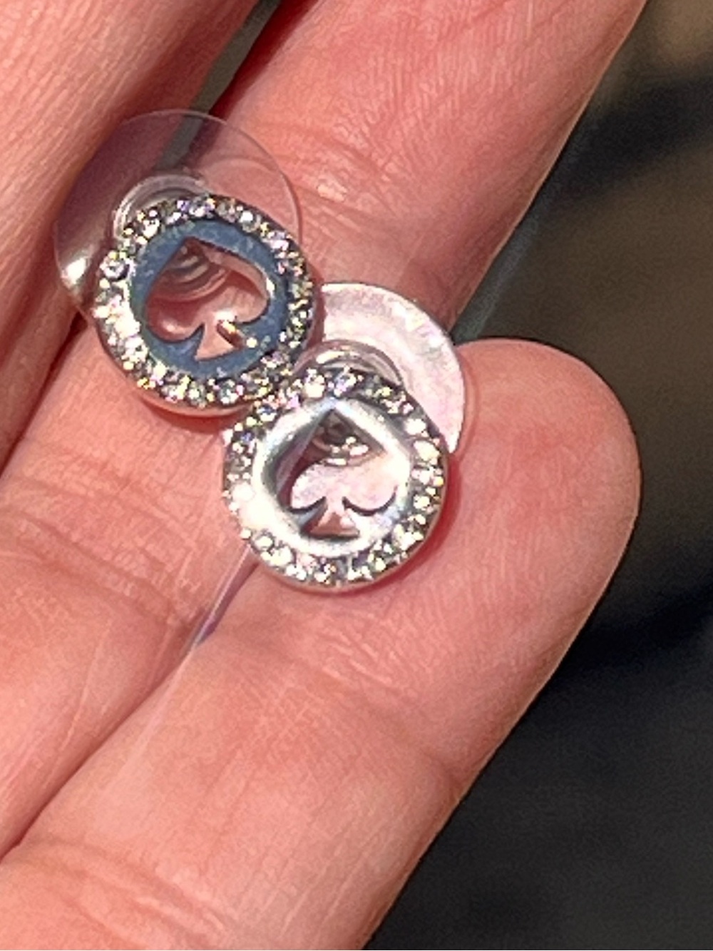 kate spade Lavender Crystal Spade Circle Stud Earrings - Picture 2 of 6